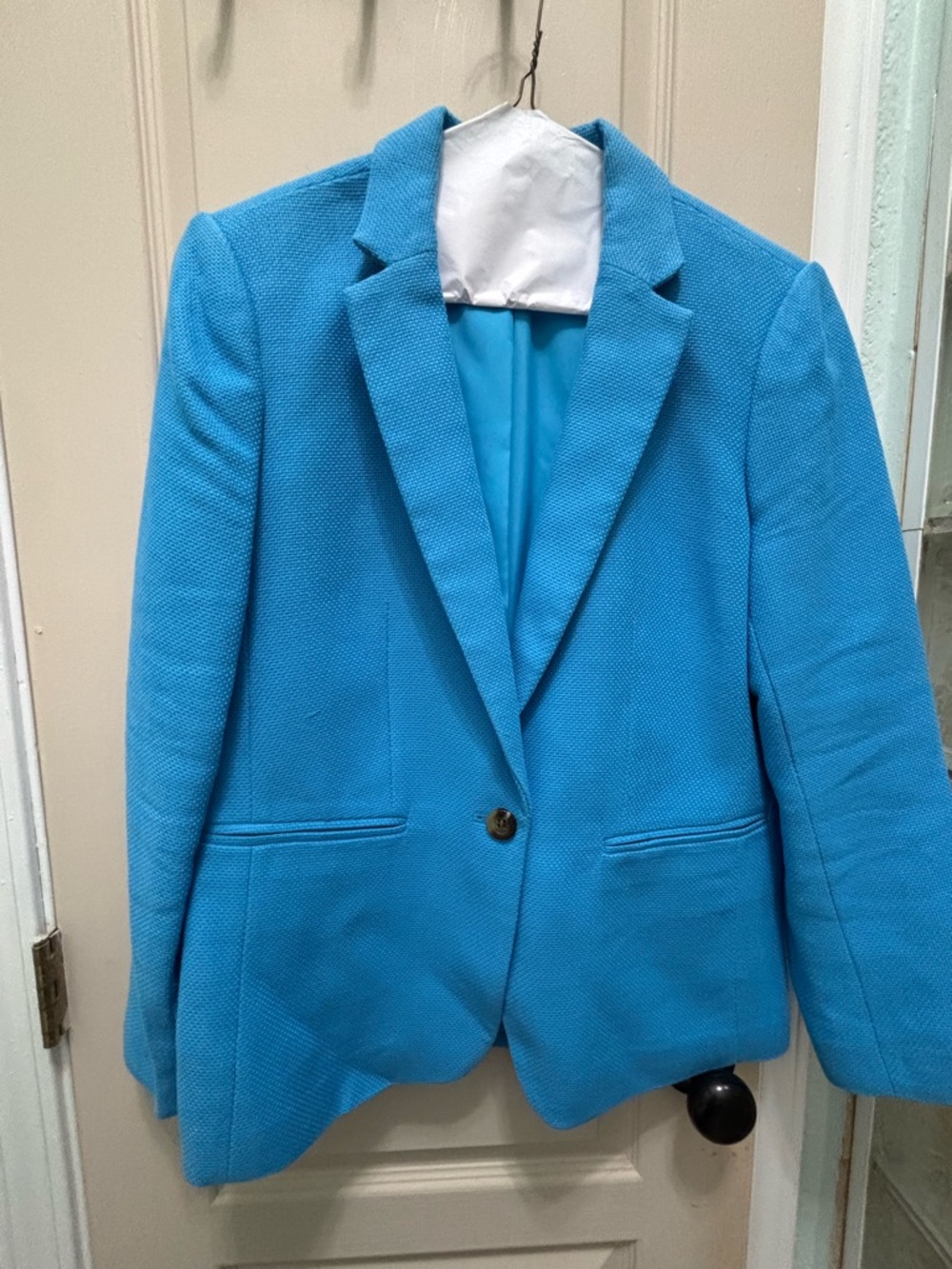 Ann Taylor Women’s Tailored Textured Blazer - Bright Blue Size 8